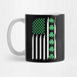 US American Flag with Shamrocks 4 St Patricks day Mug